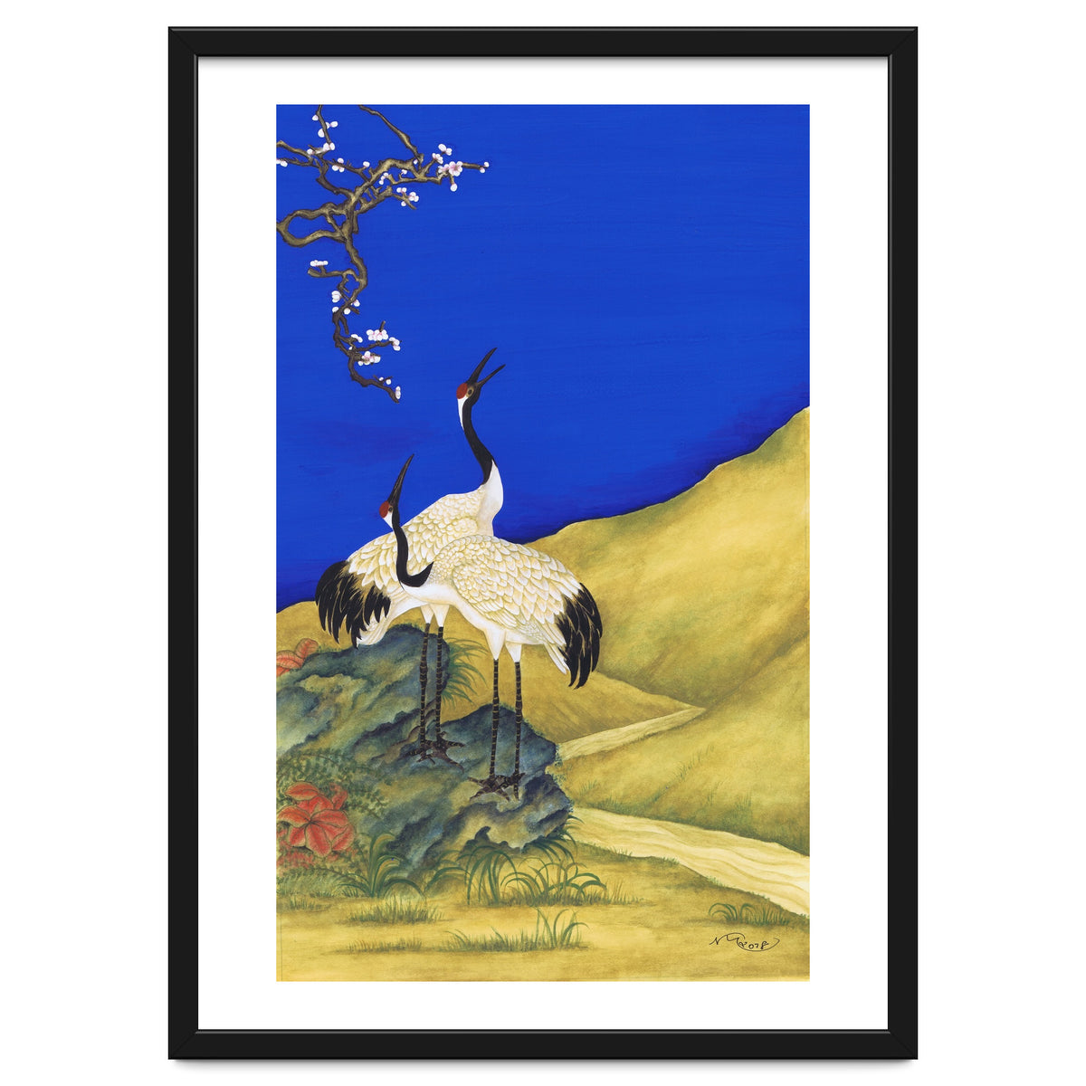 Cranes Under A Cobalt Sky 4