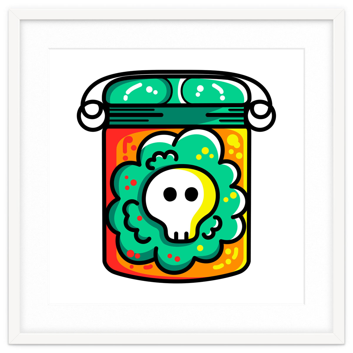 Kawaii Cute Skull In A Jar