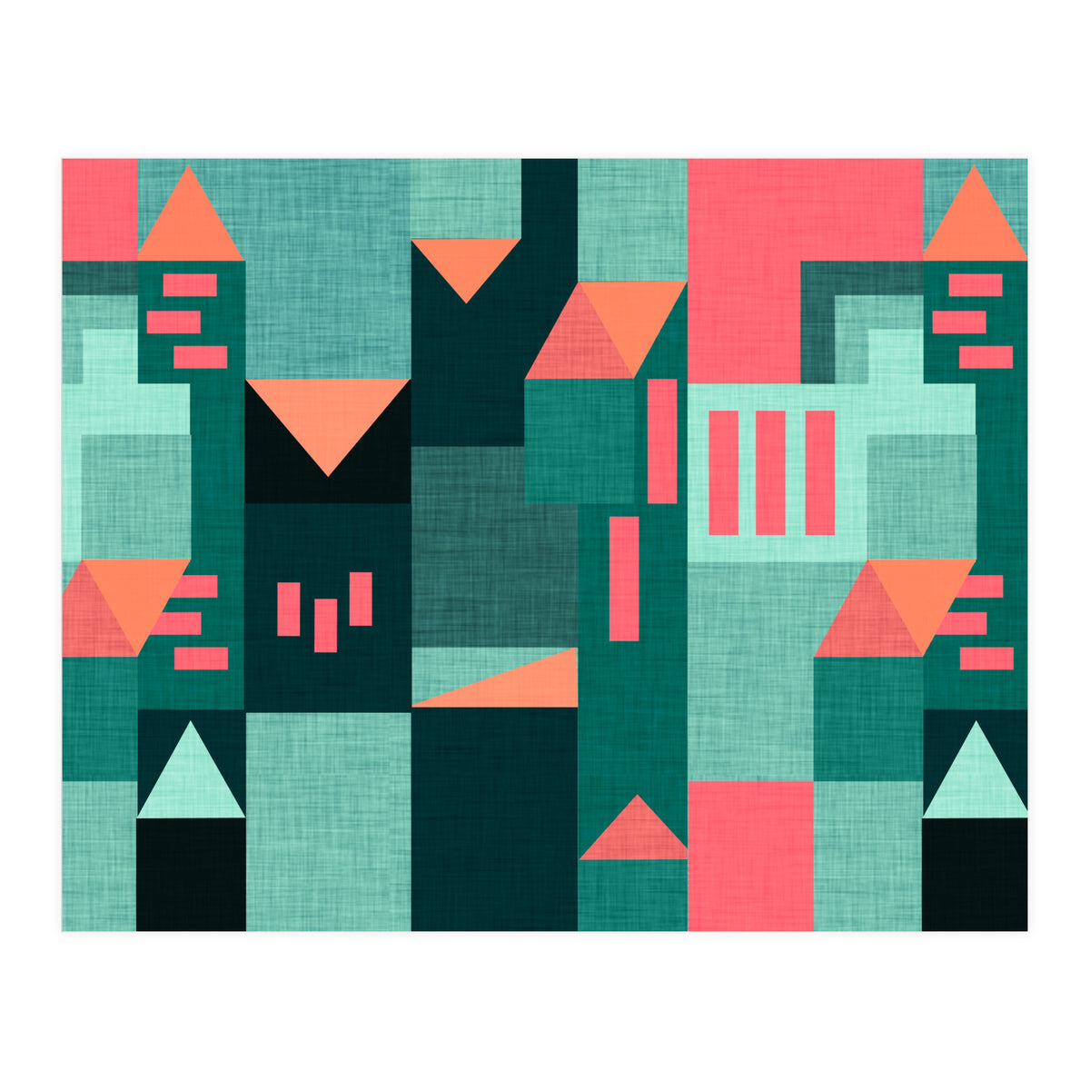 Green Klee houses (Print Only)