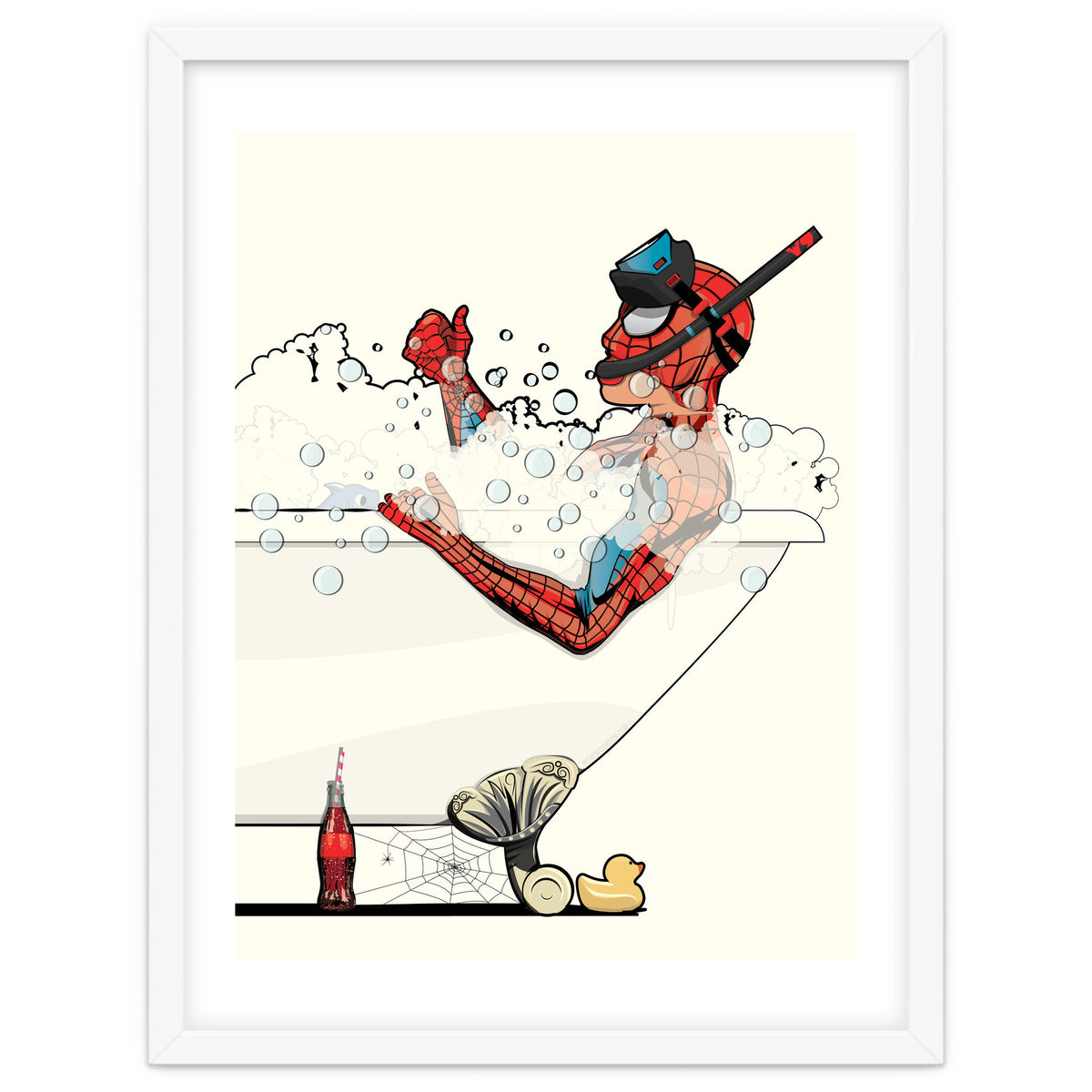 Spiderman in the Bath, funny Bathroom Humour