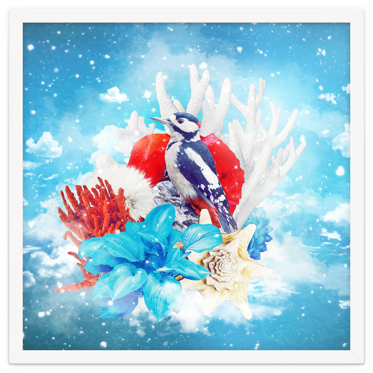 Floral Woodpecker In Winter