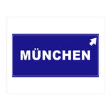Let`s go to Munchen, Germany! Blue road sign (Print Only) thumbnail