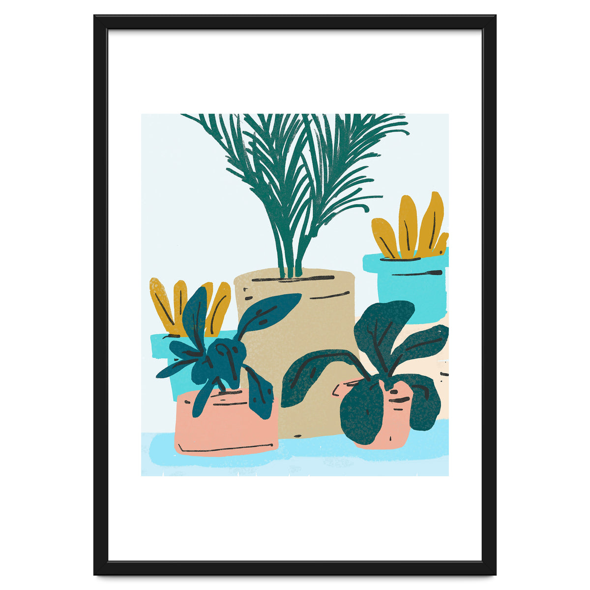 Little House Plants | Pastel Botanical Nature Plant Pots | Bohemian Cute Chic Palm Modern