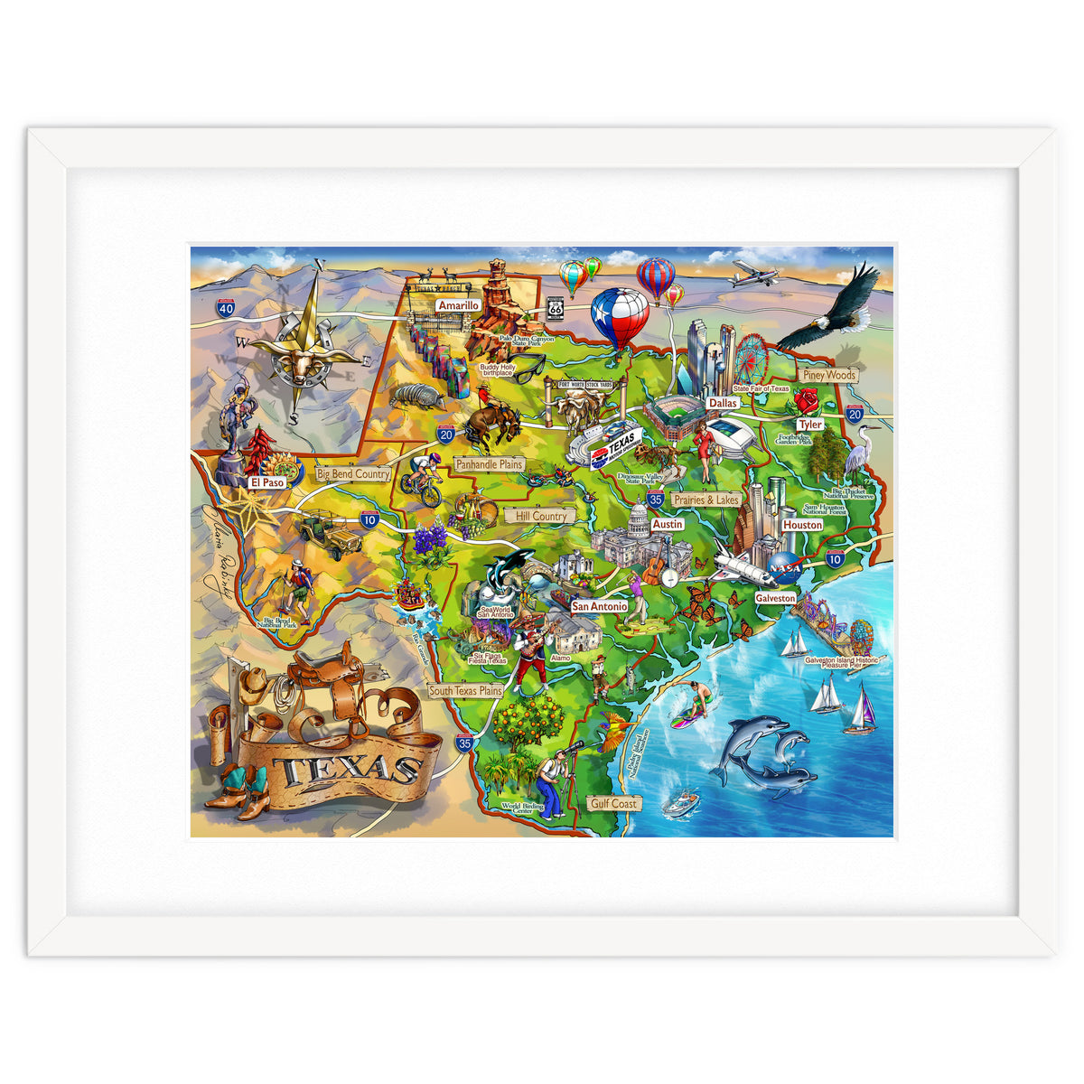 Texas Illustrated Map