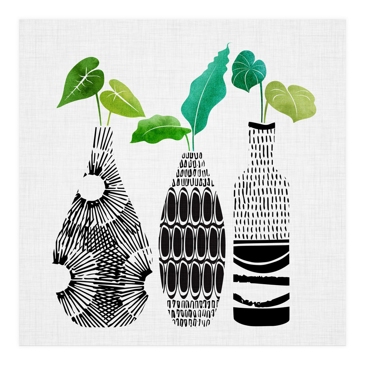 Triple Tribal Vases (Print Only)
