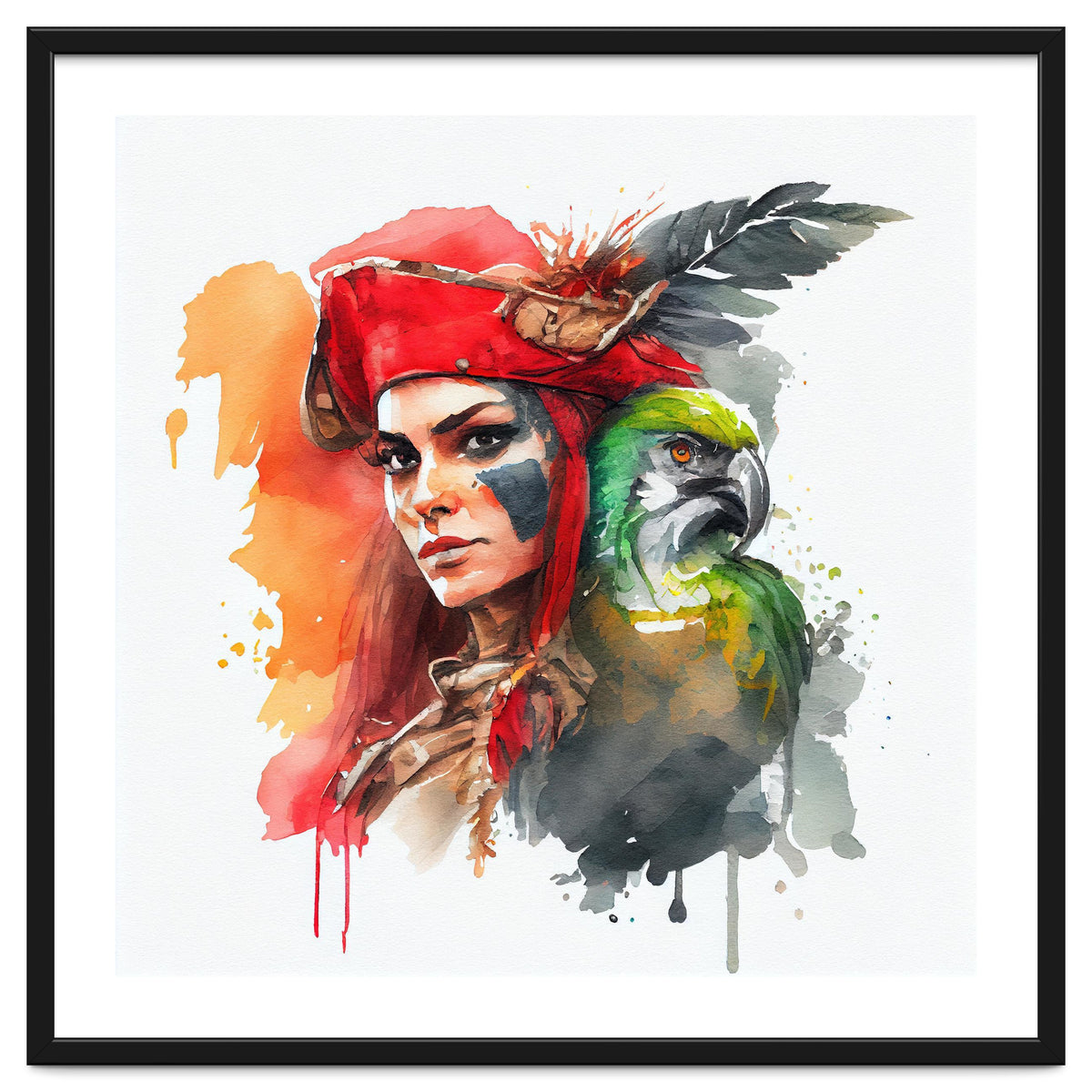 Watercolor Pirate Woman #2