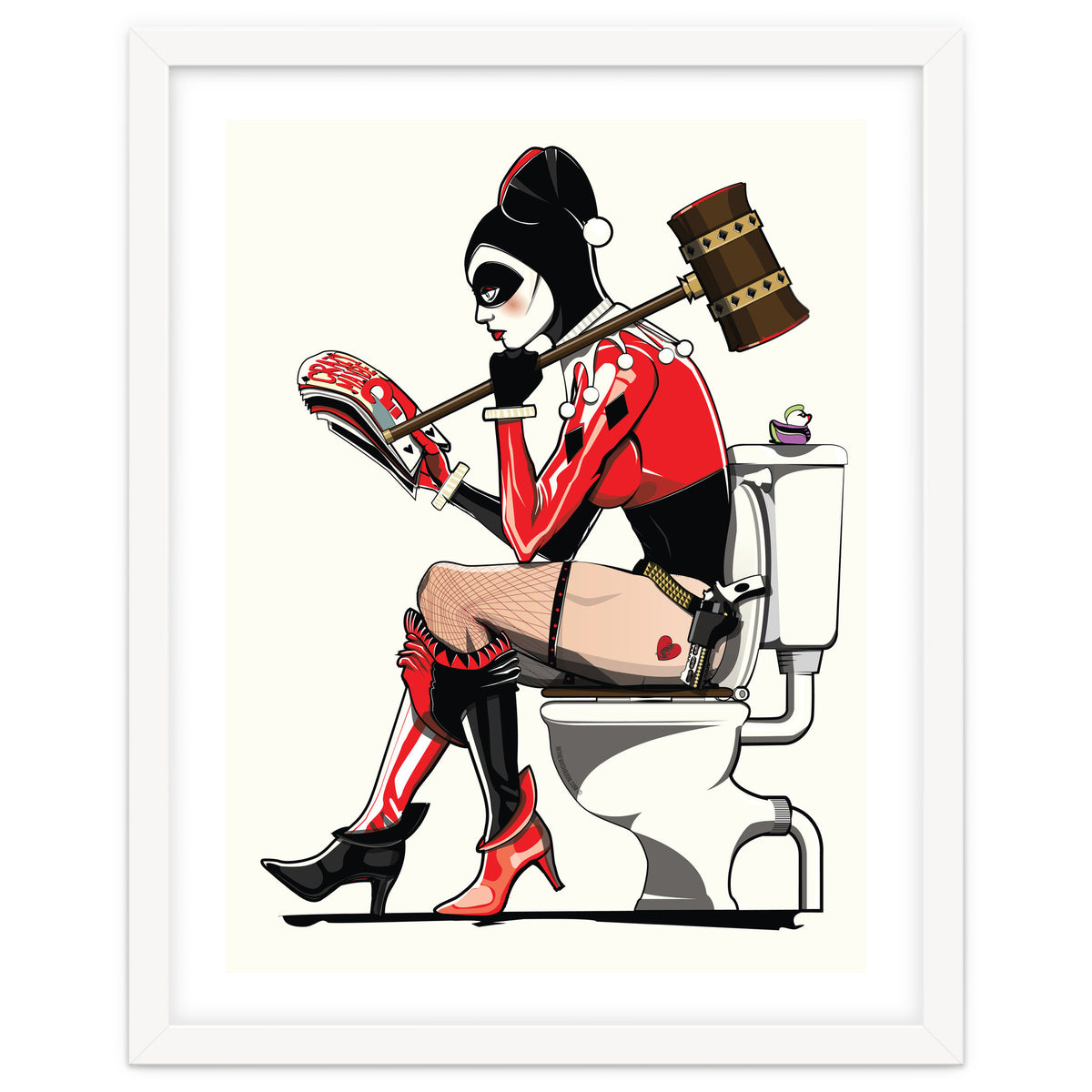 Harley Quinn on the Toilet, funny Bathroom Humour