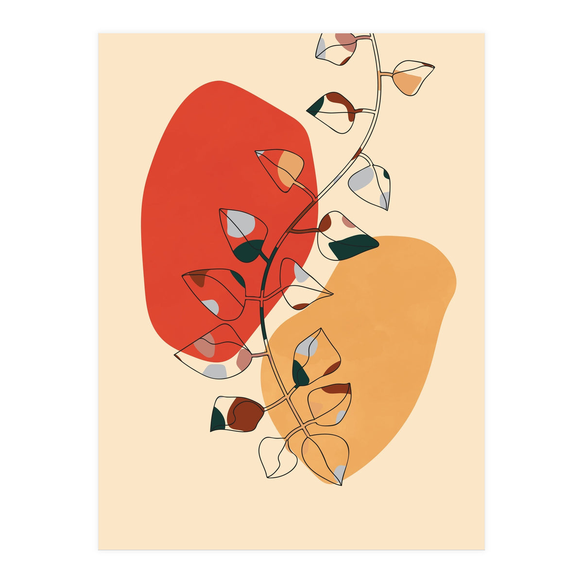 Scandi Modern Botanical Line Drawing (Print Only)