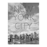 NYC Brooklyn Bridge & Lower Manhattan | Text & Skyline (Print Only) thumbnail