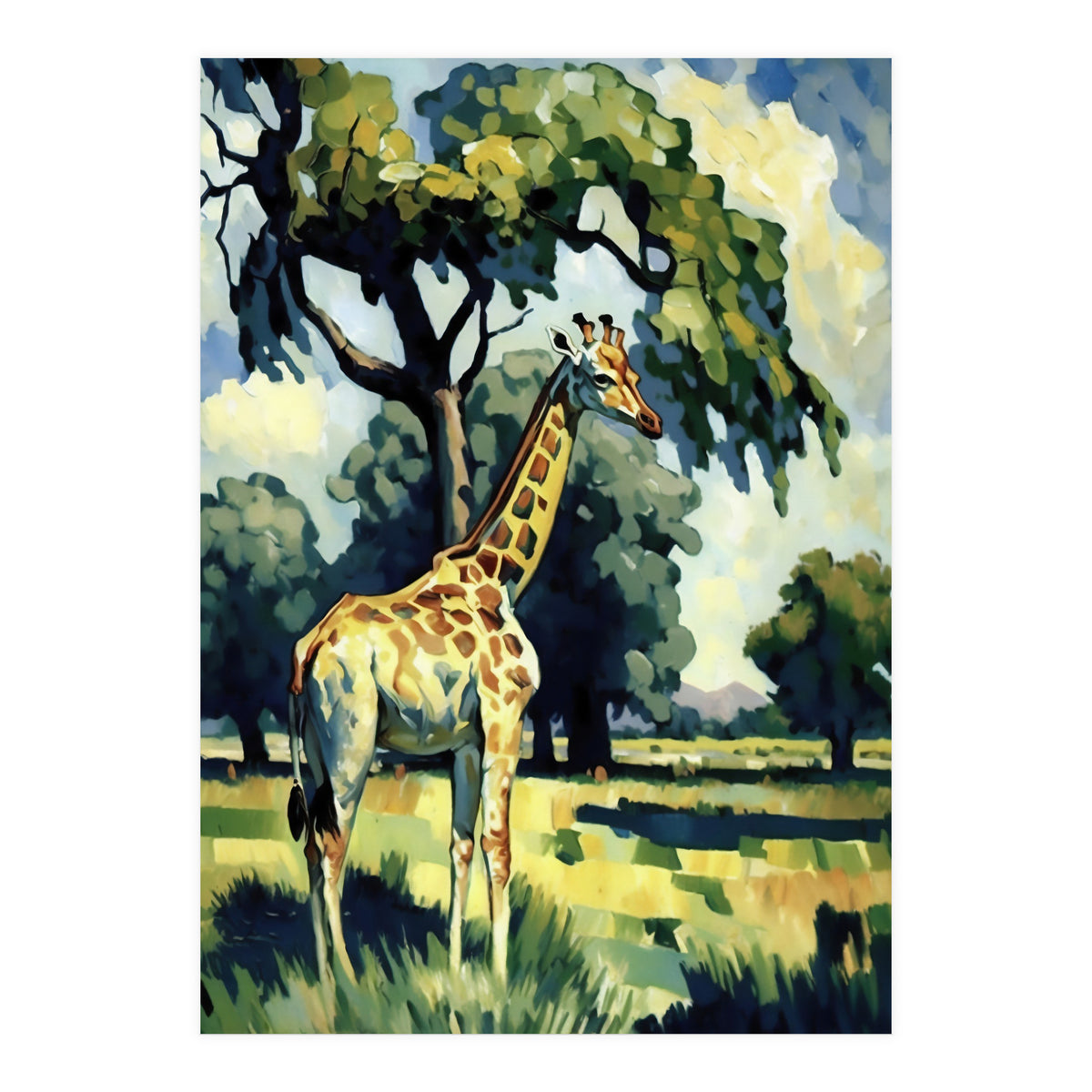 Giraffe Impressionist Painting (Print Only)