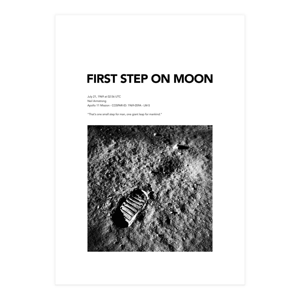 FIRST STEP ON MOON (Print Only)