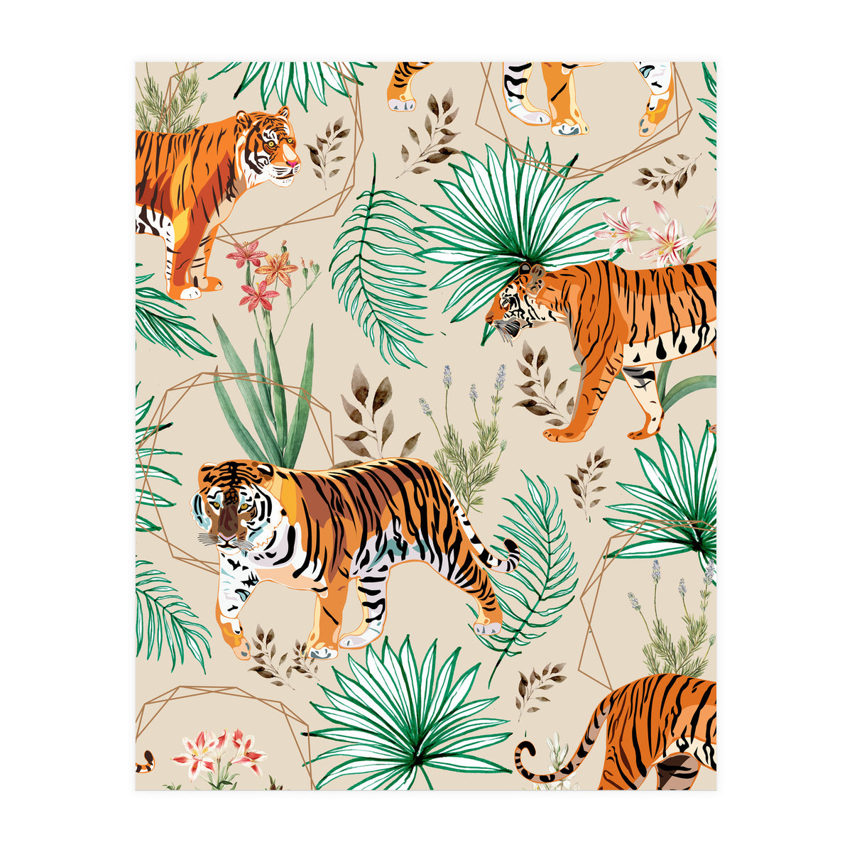 Tropical And Tigers (Print Only)