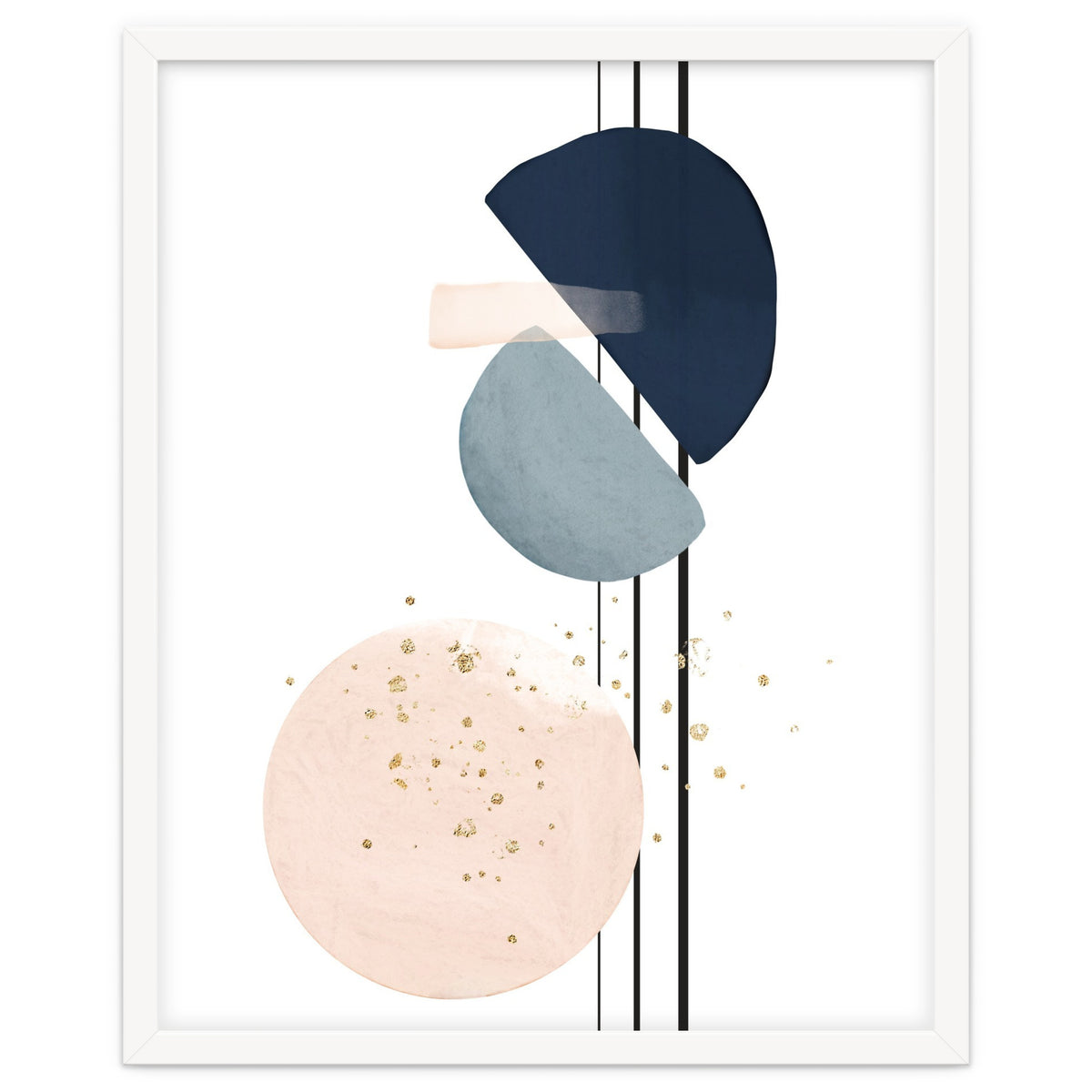 Abstract Study Blush and Navy Blue