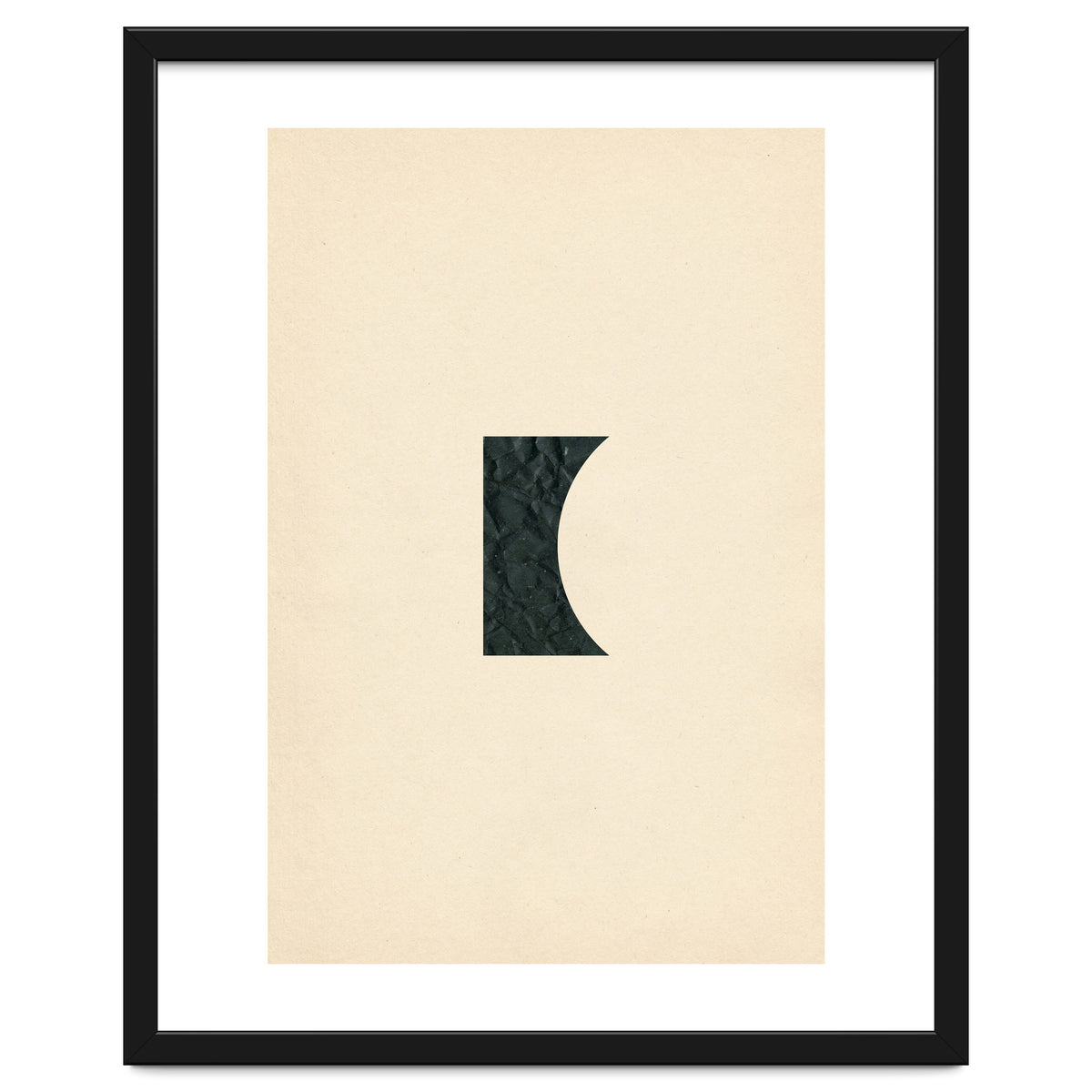 Cut black shape on beige