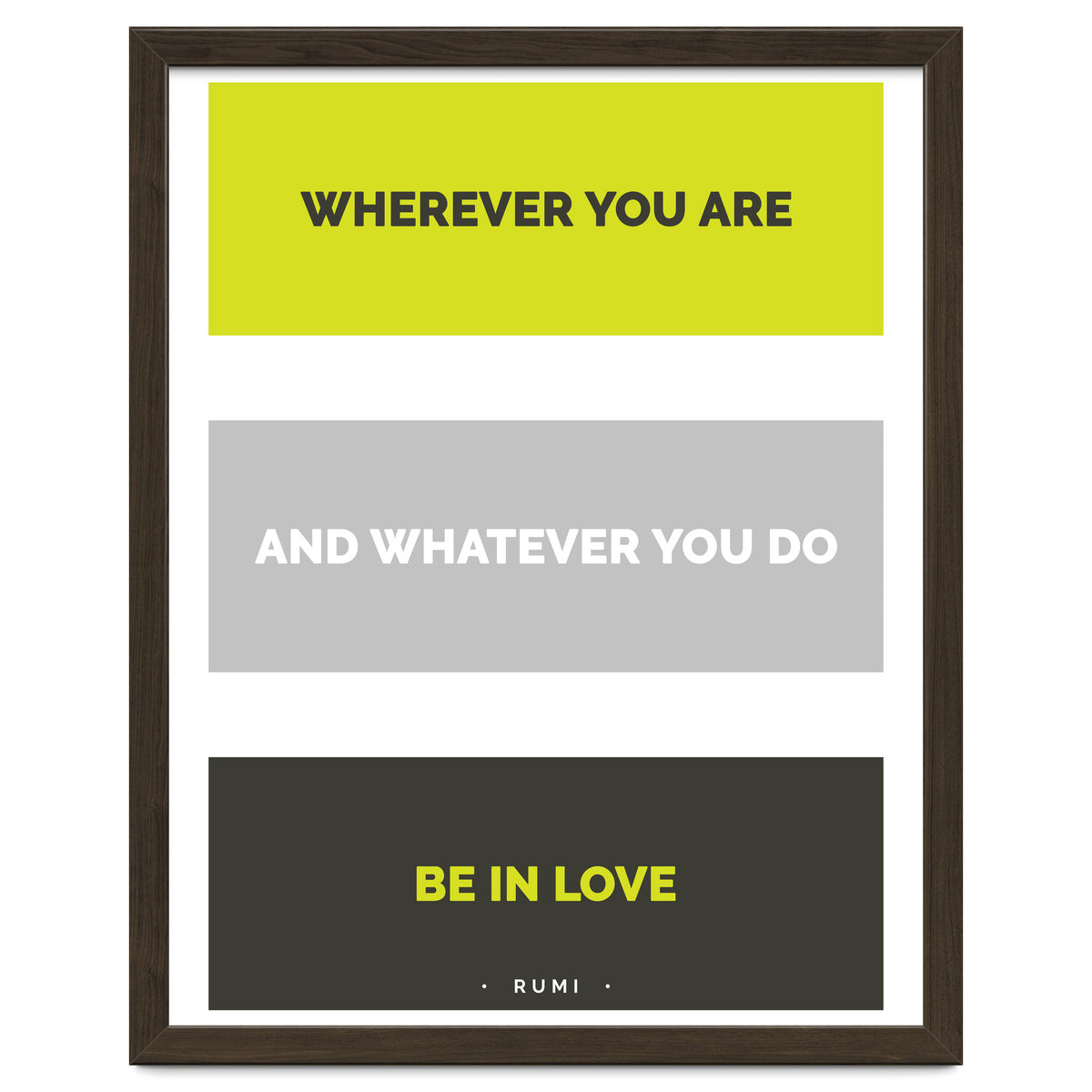 Be In Love - Rumi Quote Typography