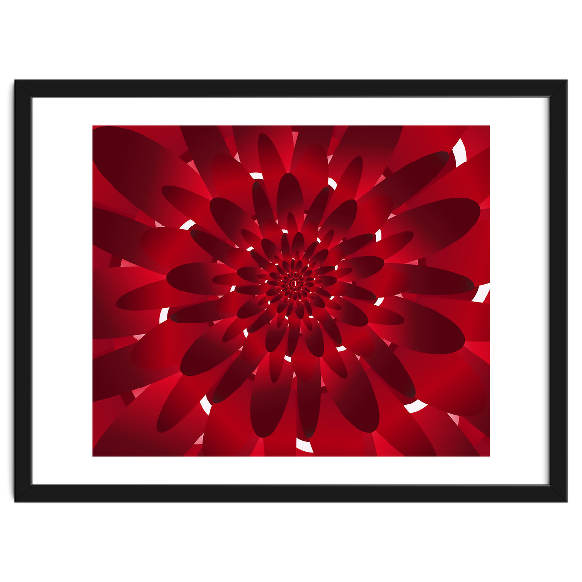 Abstract Modern Red Floral Design Art