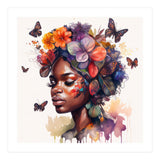 Watercolor Butterfly African Woman #2 (Print Only) thumbnail