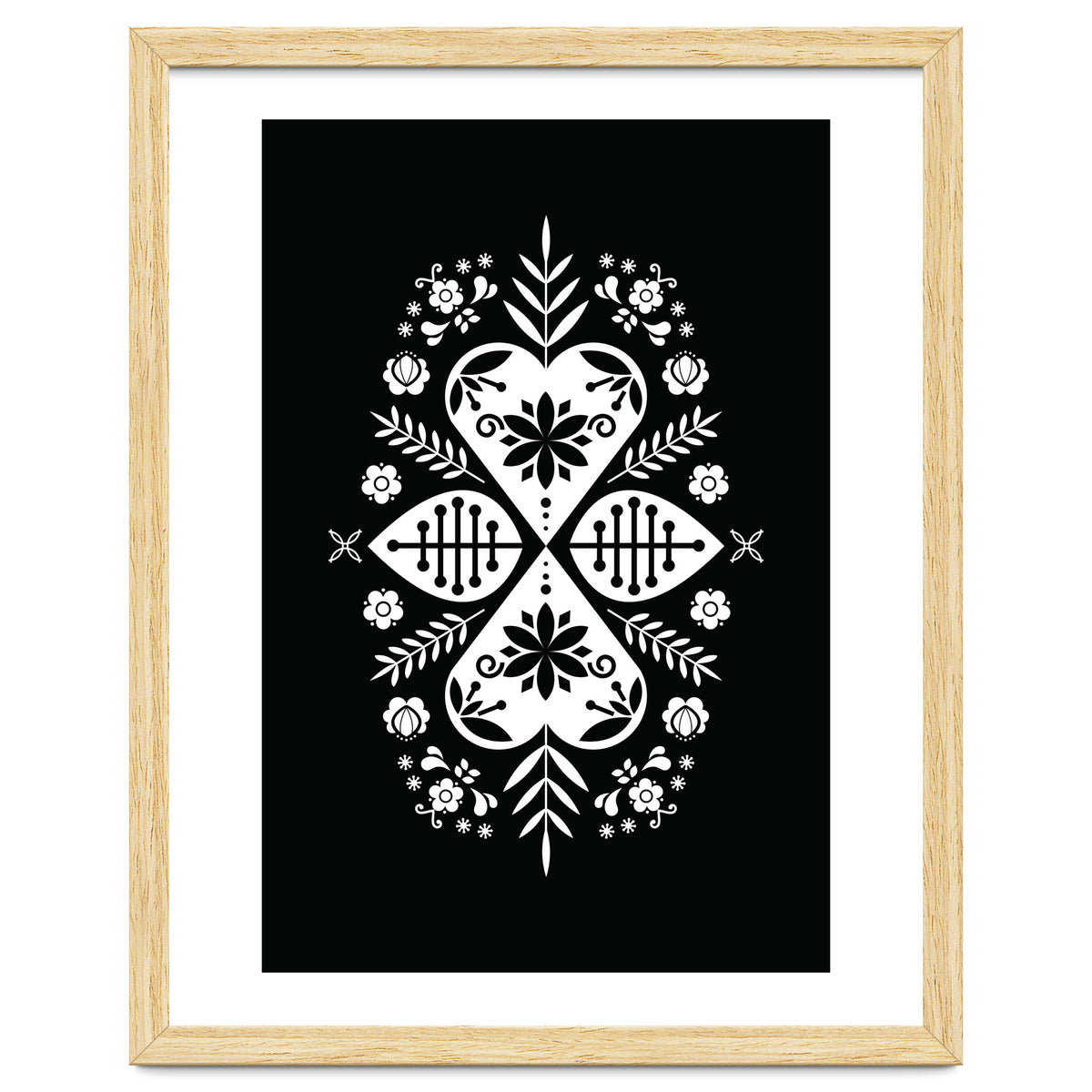 Scandinavian Folk Pattern Monochrome 01
