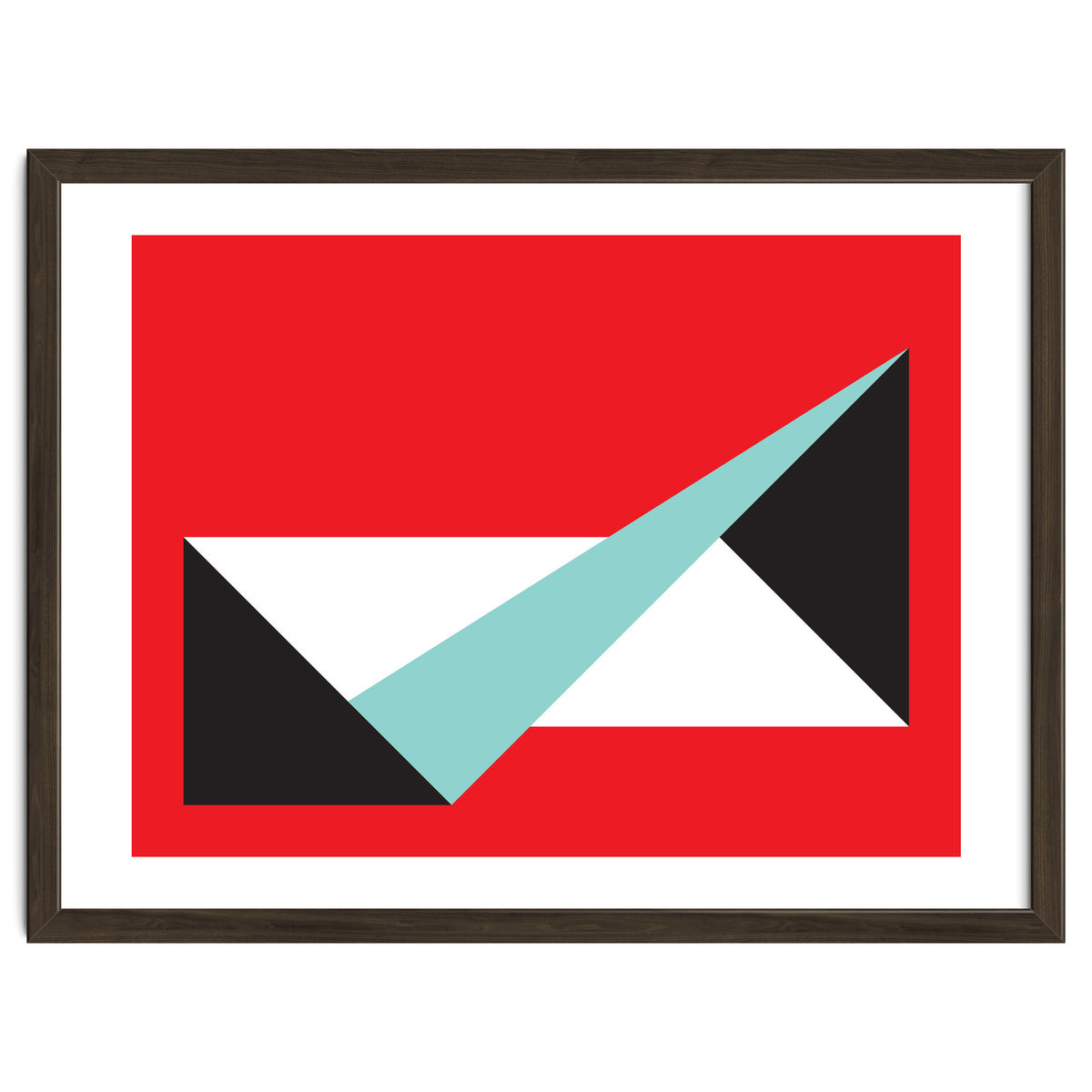 Geometric Shapes No. 49 -  teal, black & red