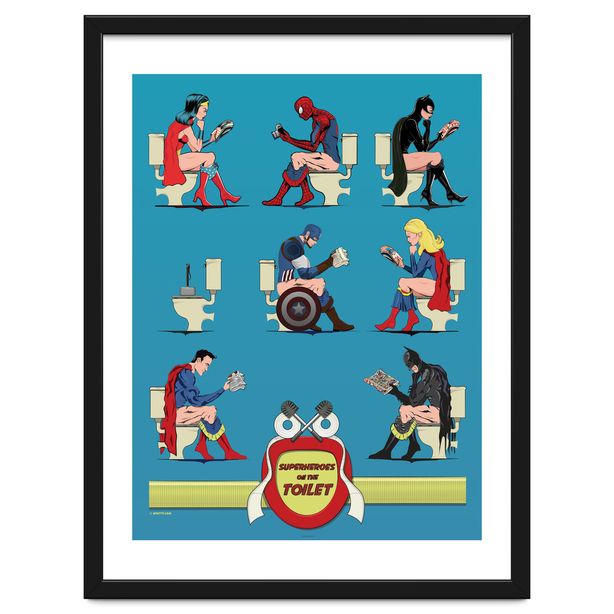 Superheroes on the Toilet, funny poo humour