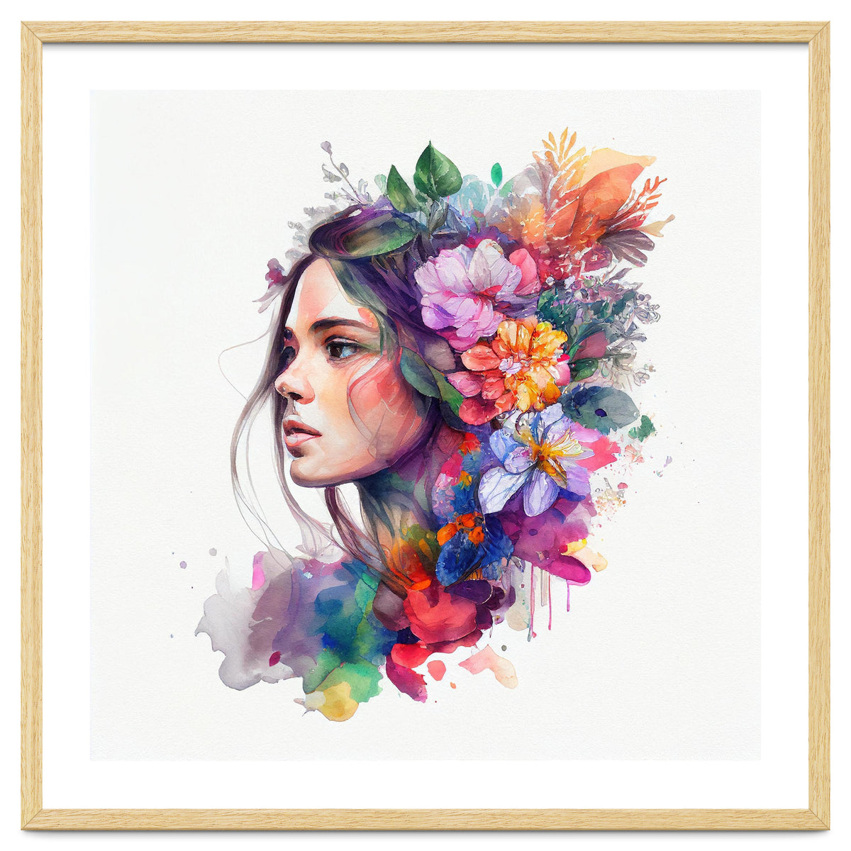 Watercolor Tropical Woman #12