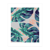 Be Tropical, Botanical Jungle Monstera Illustration, Modern Bohemian Botanical Blush Painting (Print Only) thumbnail