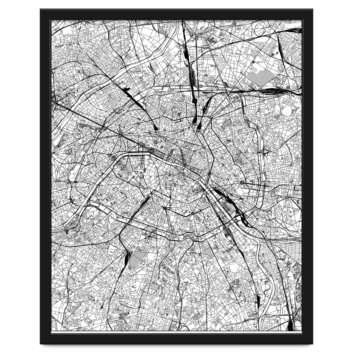 Paris White Map