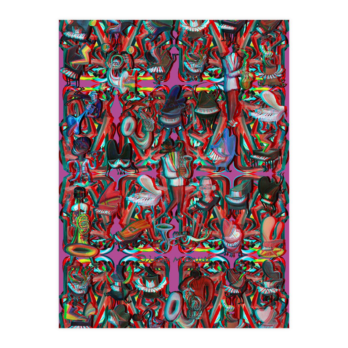 Formas 14 34 3d And Pianos 2 (Print Only)