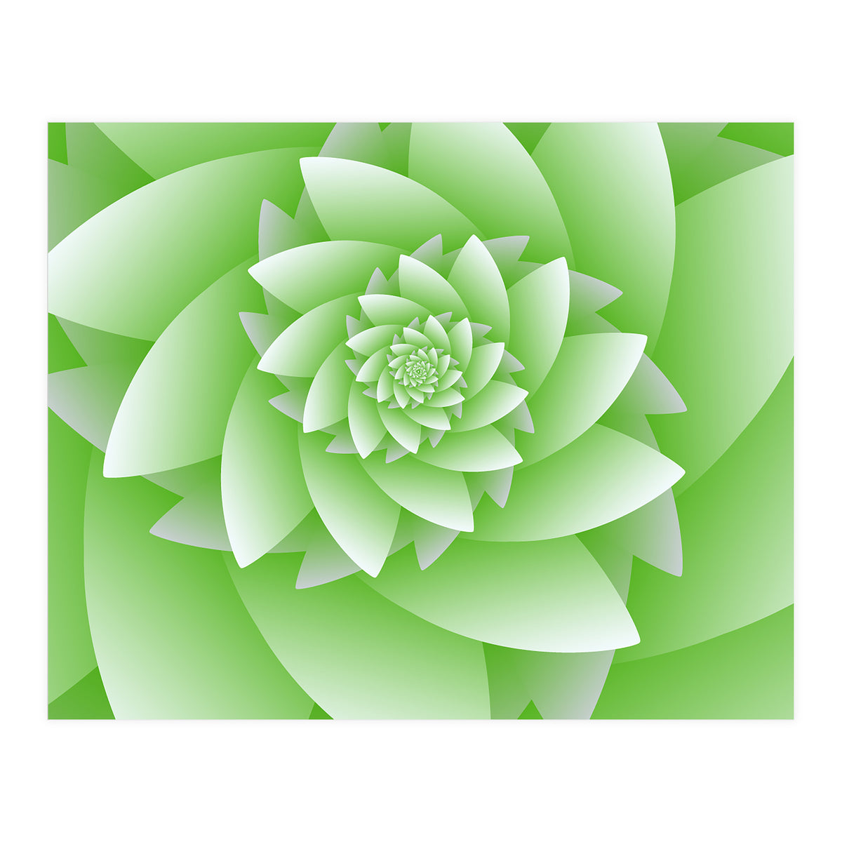 Abstract Green Floral Optical Illusions Art (Print Only)