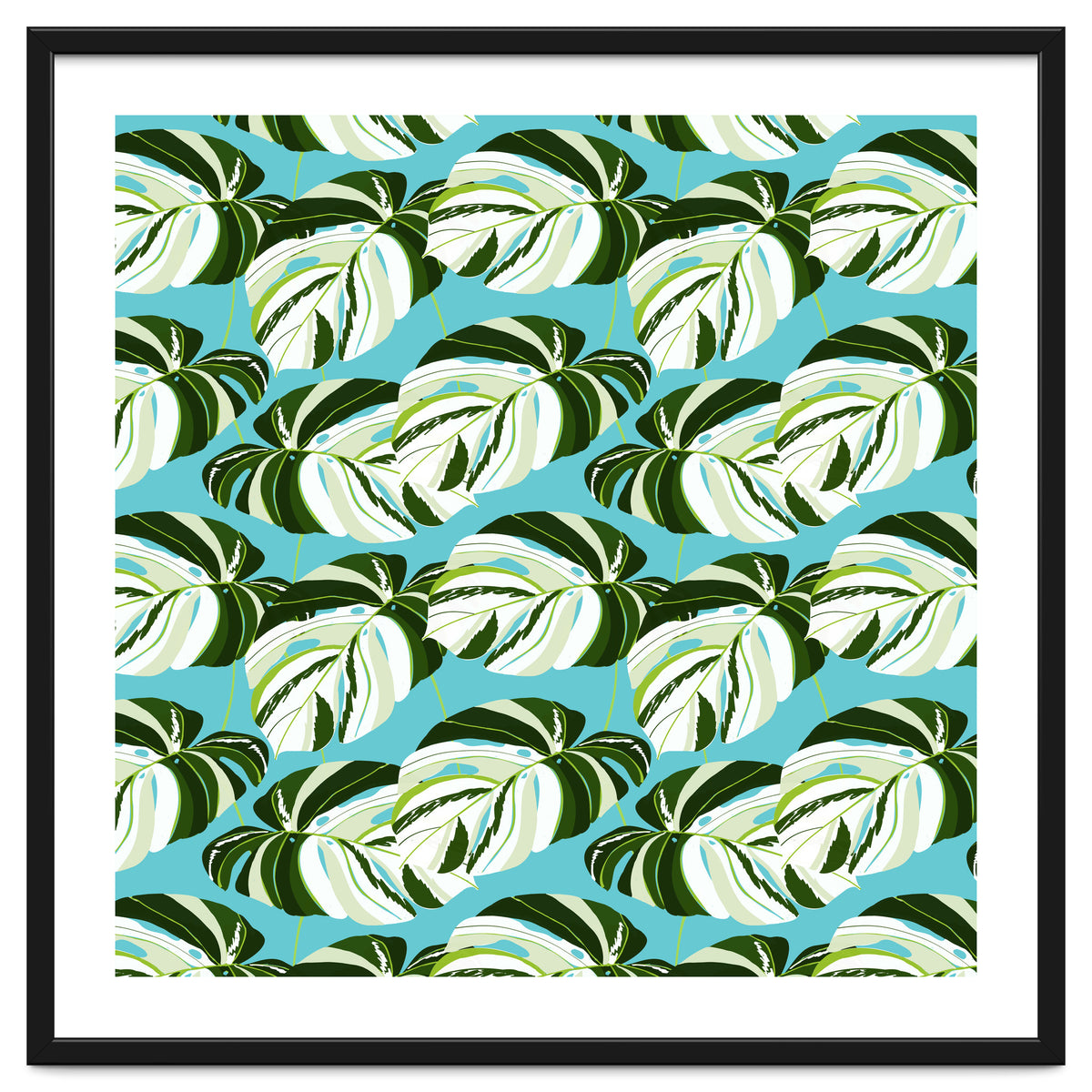 Summer Variegated Monstera | Rainforest Jungle botanical Plants Illustration | Boho Tropical Nature