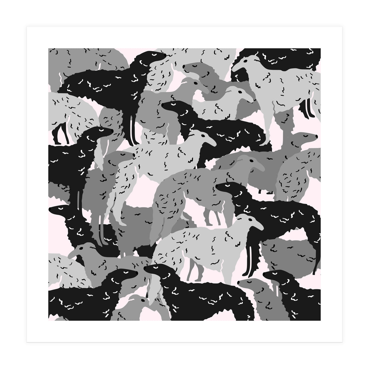 Borzoi dogs pattern (Print Only)