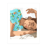 Feel the Sun from Both Sides, Summer Bohemian Woman Illustration, Vibrant Colorful Portrait Painting (Print Only) thumbnail