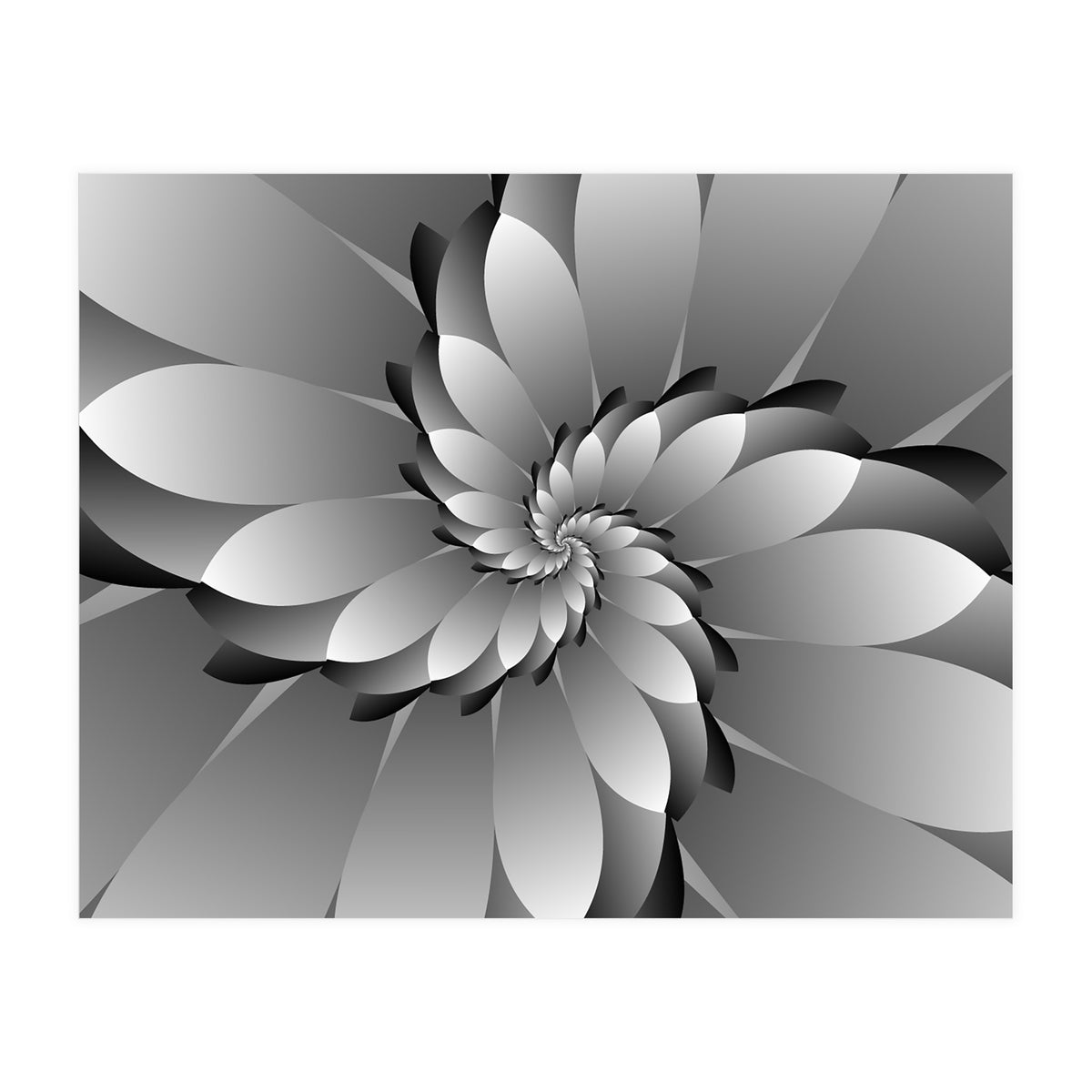 BLACK Floral 3D ART (Print Only)