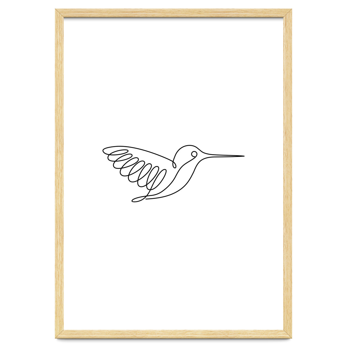 One Line Art Hummingbird