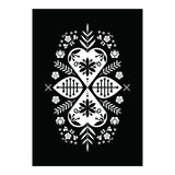 Scandinavian Folk Pattern Monochrome 01  (Print Only) thumbnail