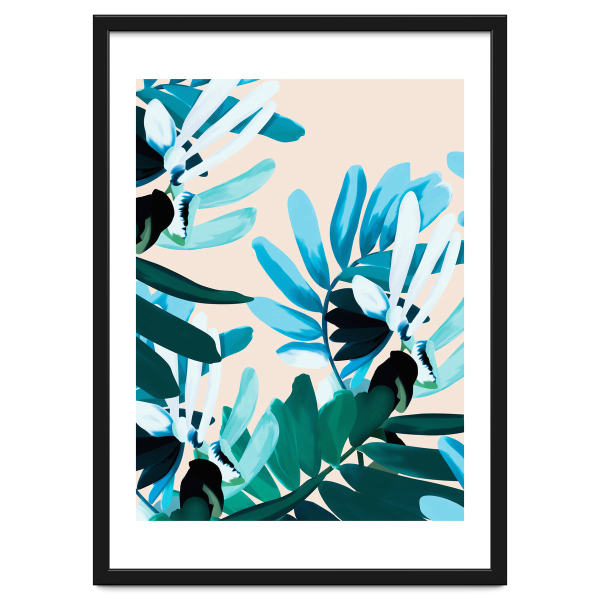 Large bluish botanical leaves