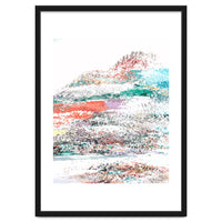 The Snow Mountain, Abstract Nature Digital Painting, Scandinavian Landscape Winter Travel