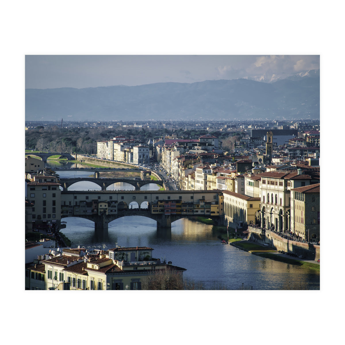 Florence and the Ponte Vecchio bridge (Print Only)