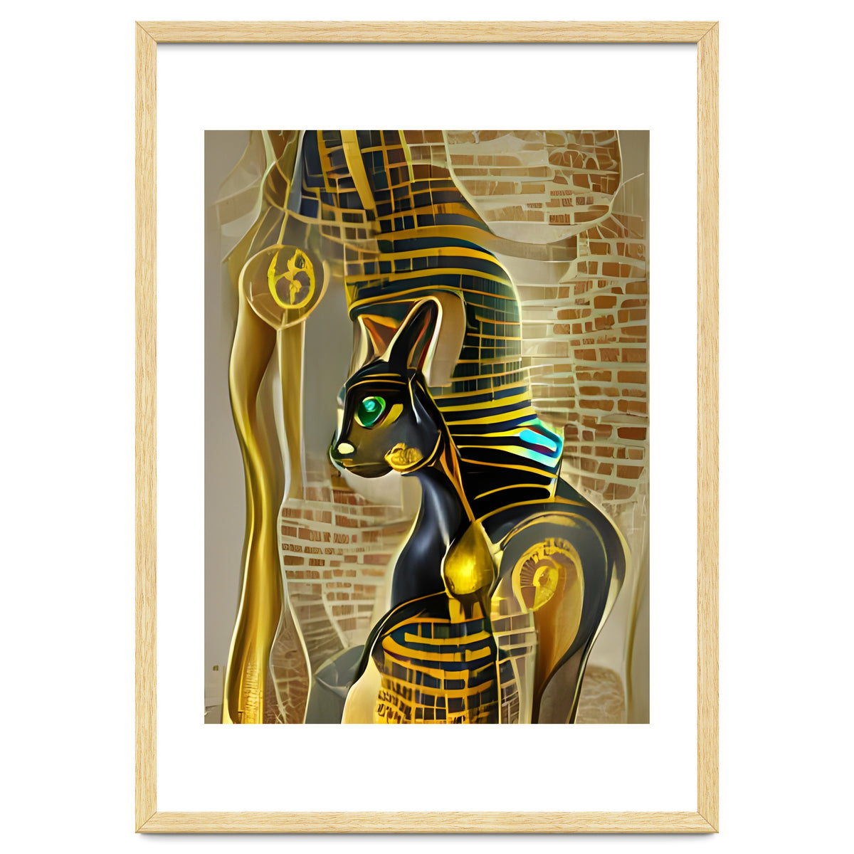 Ancient Egyptian Cat Goddess Bastet AI Art Art Print by