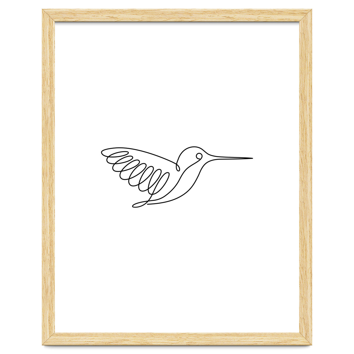 One Line Art Hummingbird