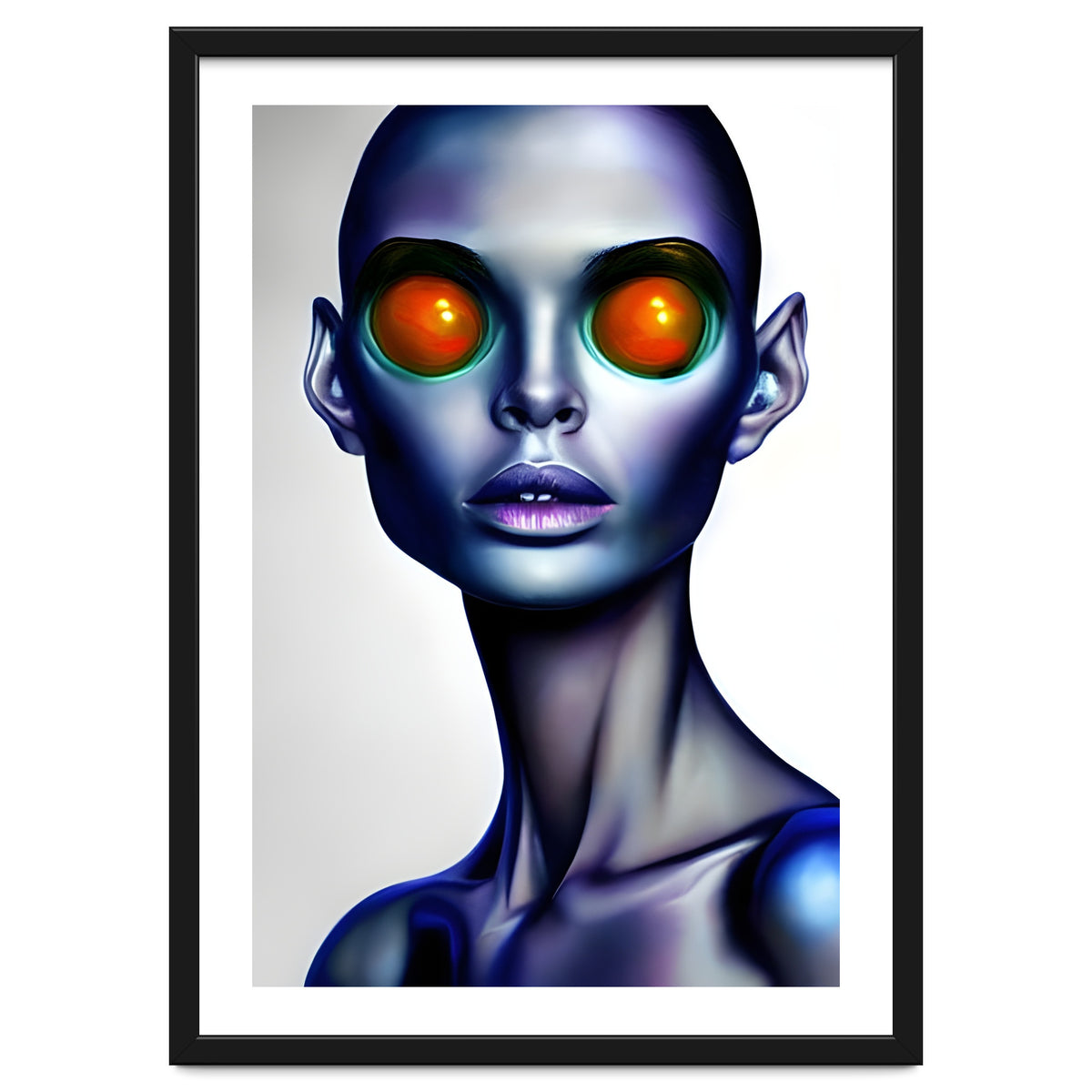 Strange Alien Woman Portrait Face AI Art