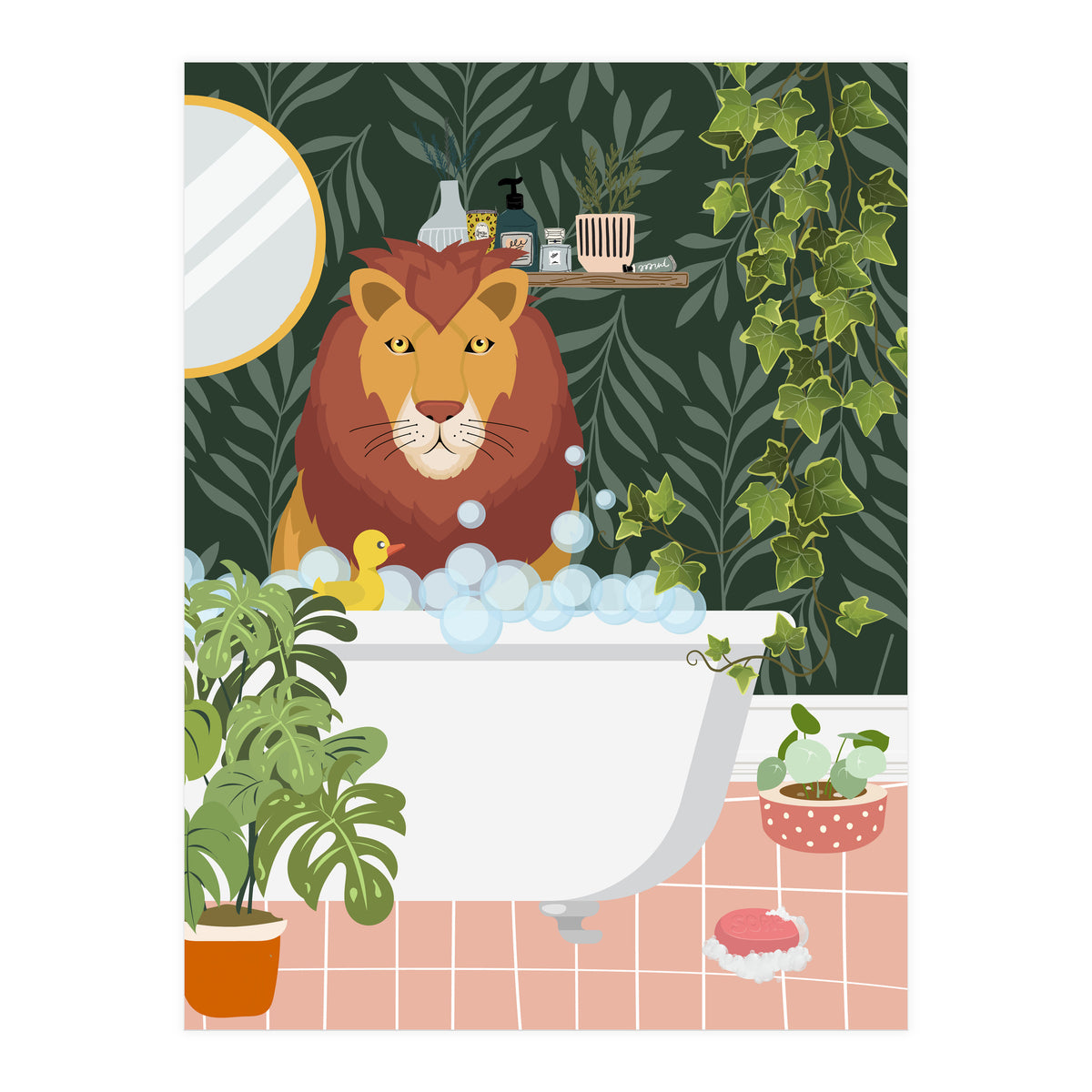 Lion in My Bathtub (Print Only)