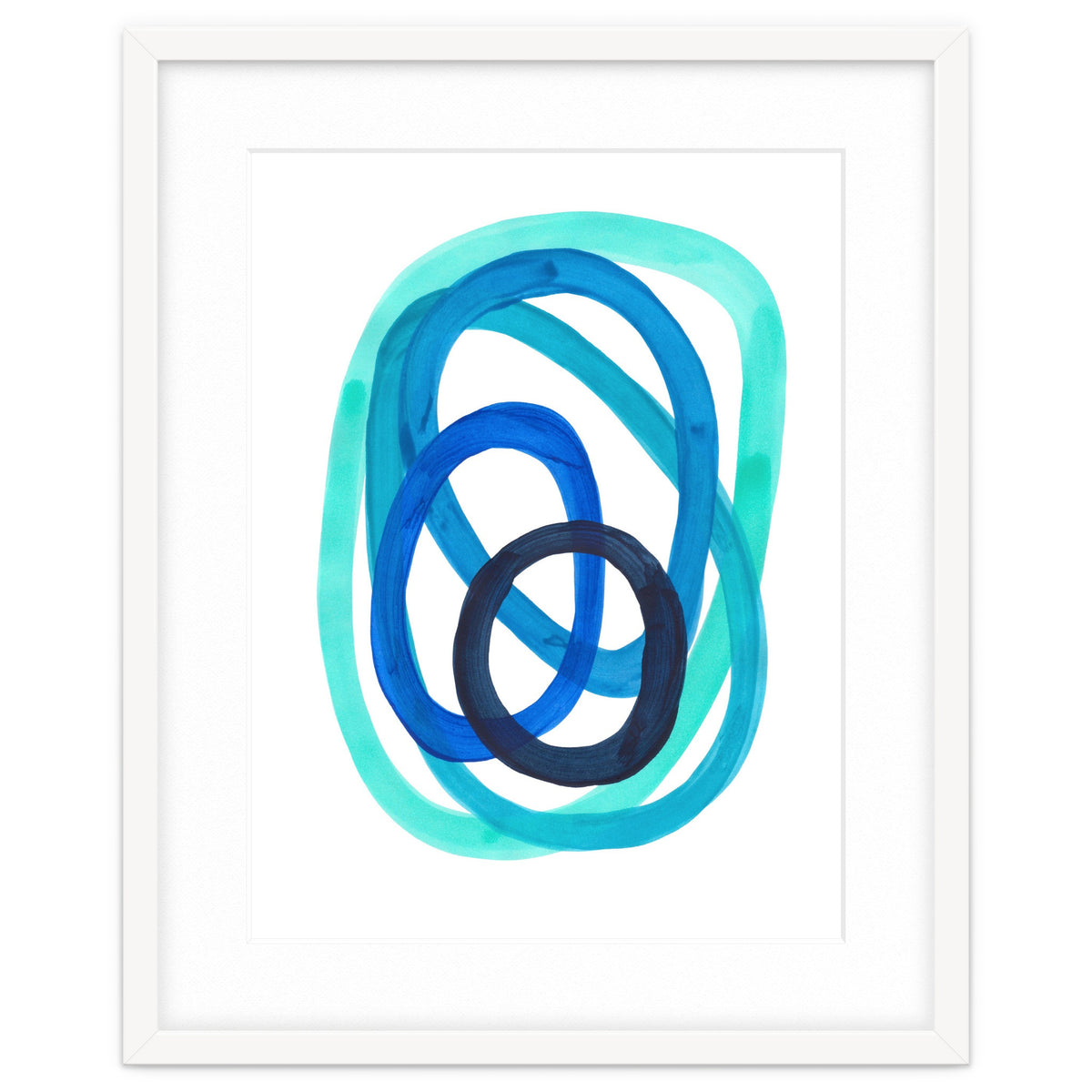 Marine Blues Blue Teal Turquoise Navy Blue Nesting Circles