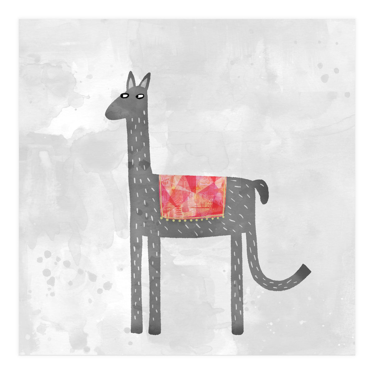 Llama With Fancy Blanket (Print Only)