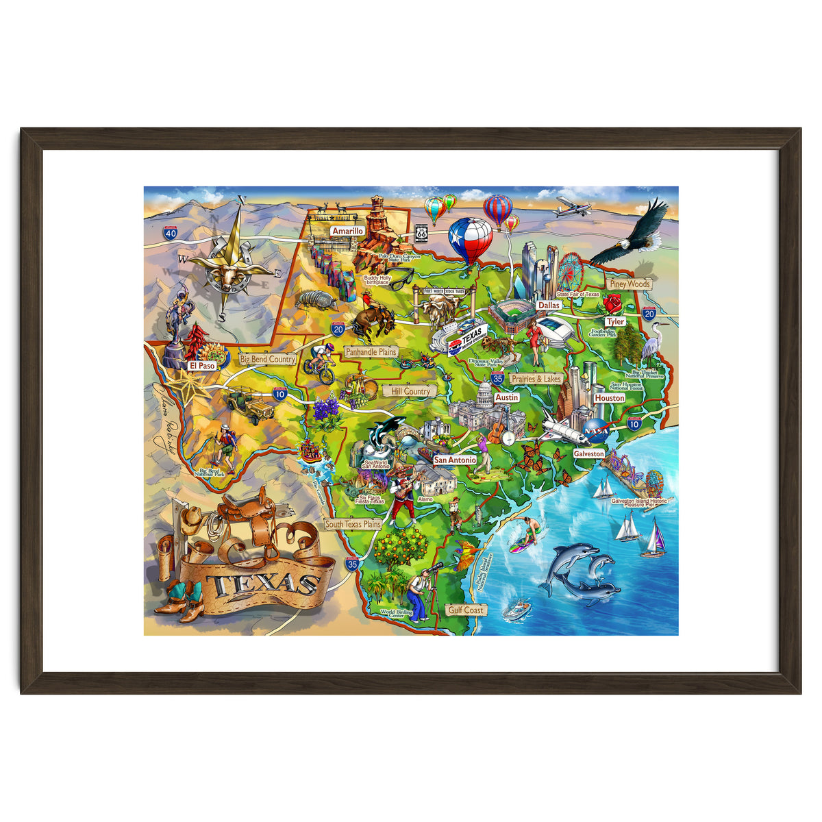 Texas Illustrated Map