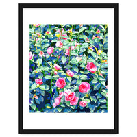 Winter Rose | Botanical Floral Garden | Boho Vintage Plants Meadow Roses Painting