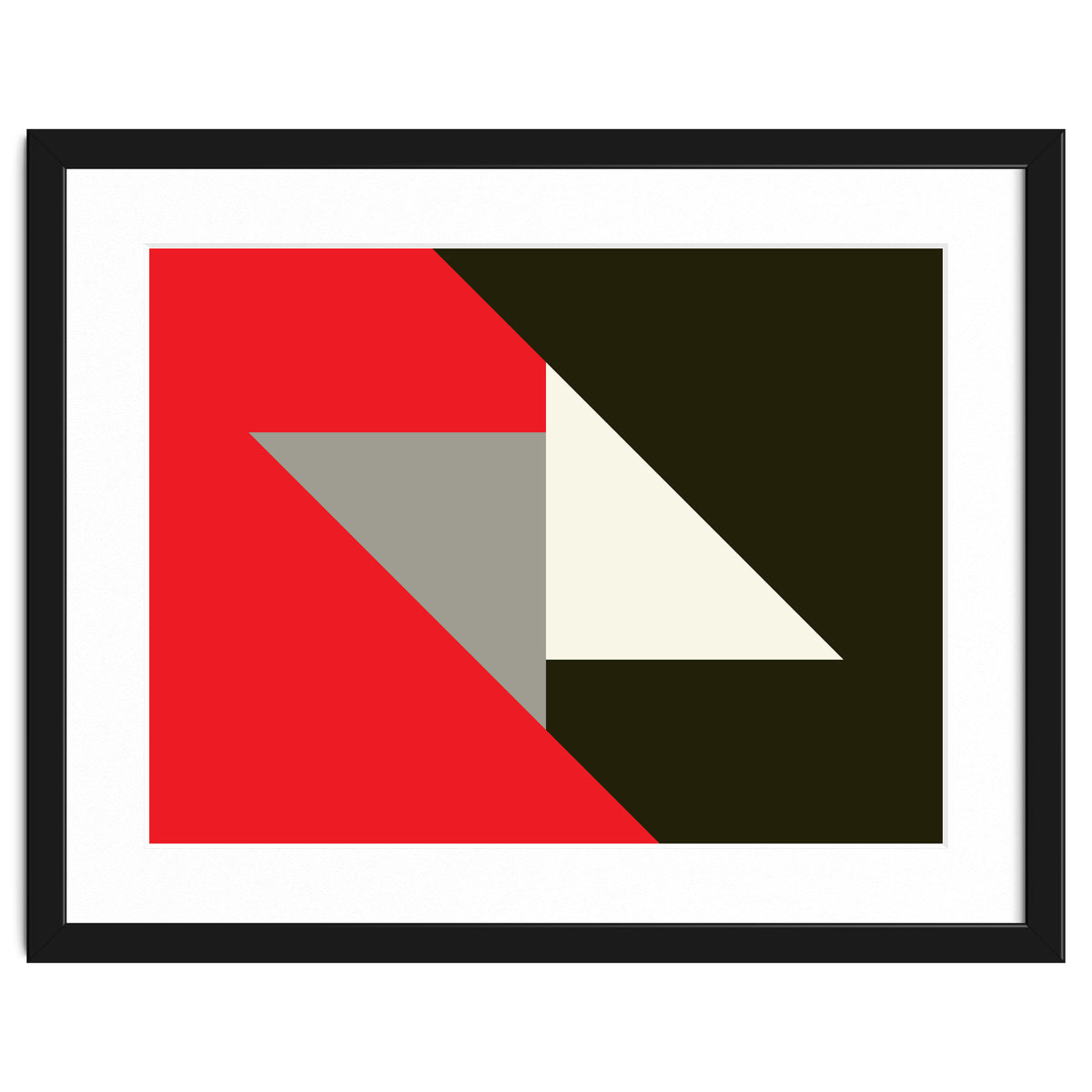 Geometric  Shapes No. 63 - triangles, red, black, grey