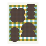 Funky Organic Shapes on a Plaid Background (Print Only) thumbnail