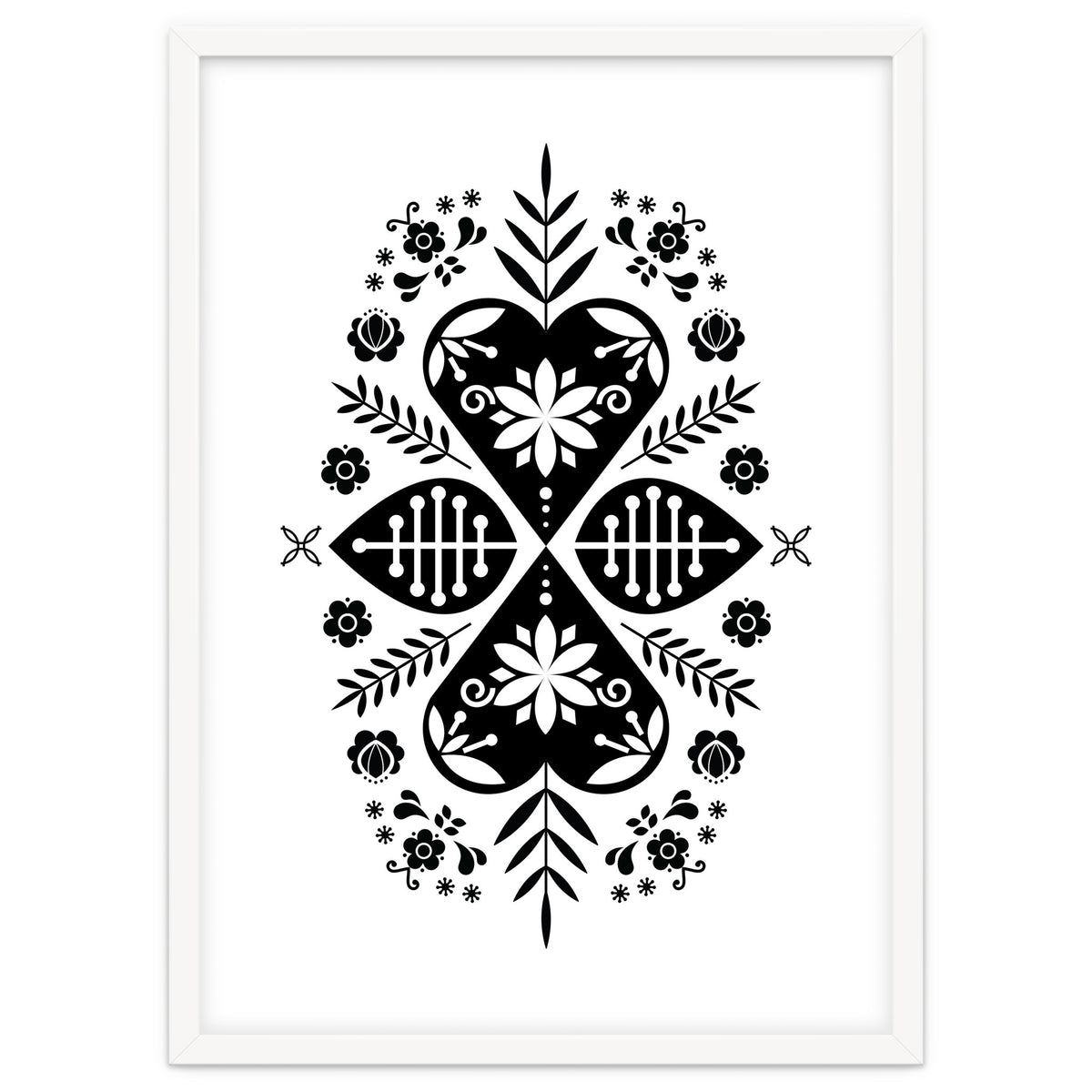 Scandinavian Folk Pattern Monochrome