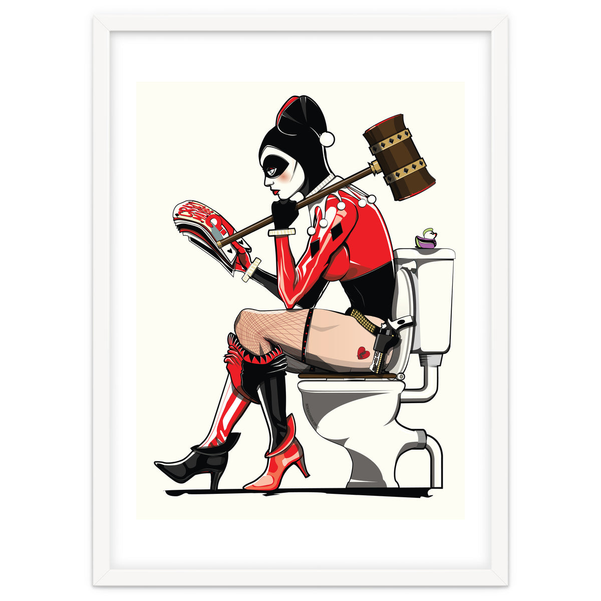 Harley Quinn on the Toilet, funny Bathroom Humour